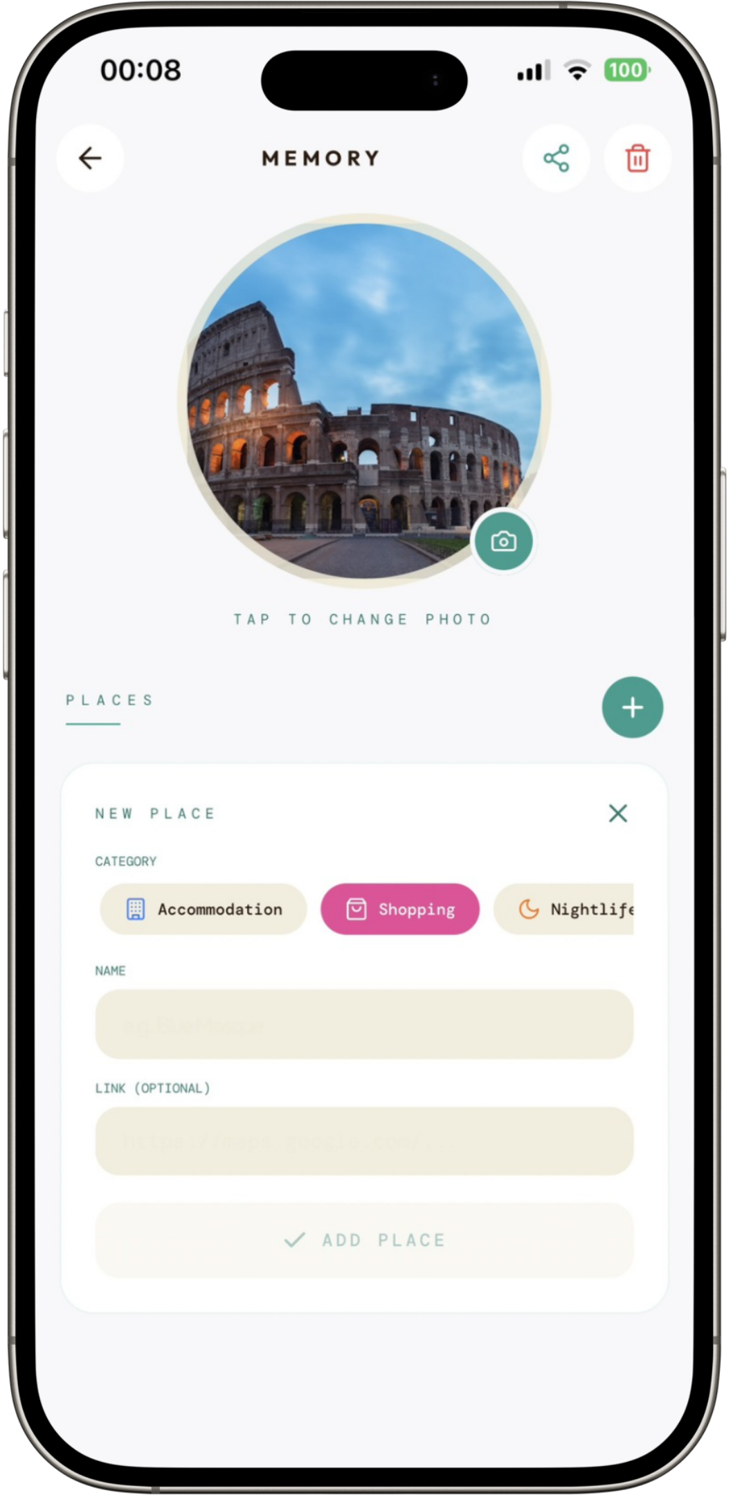AeroMemories screen 1
